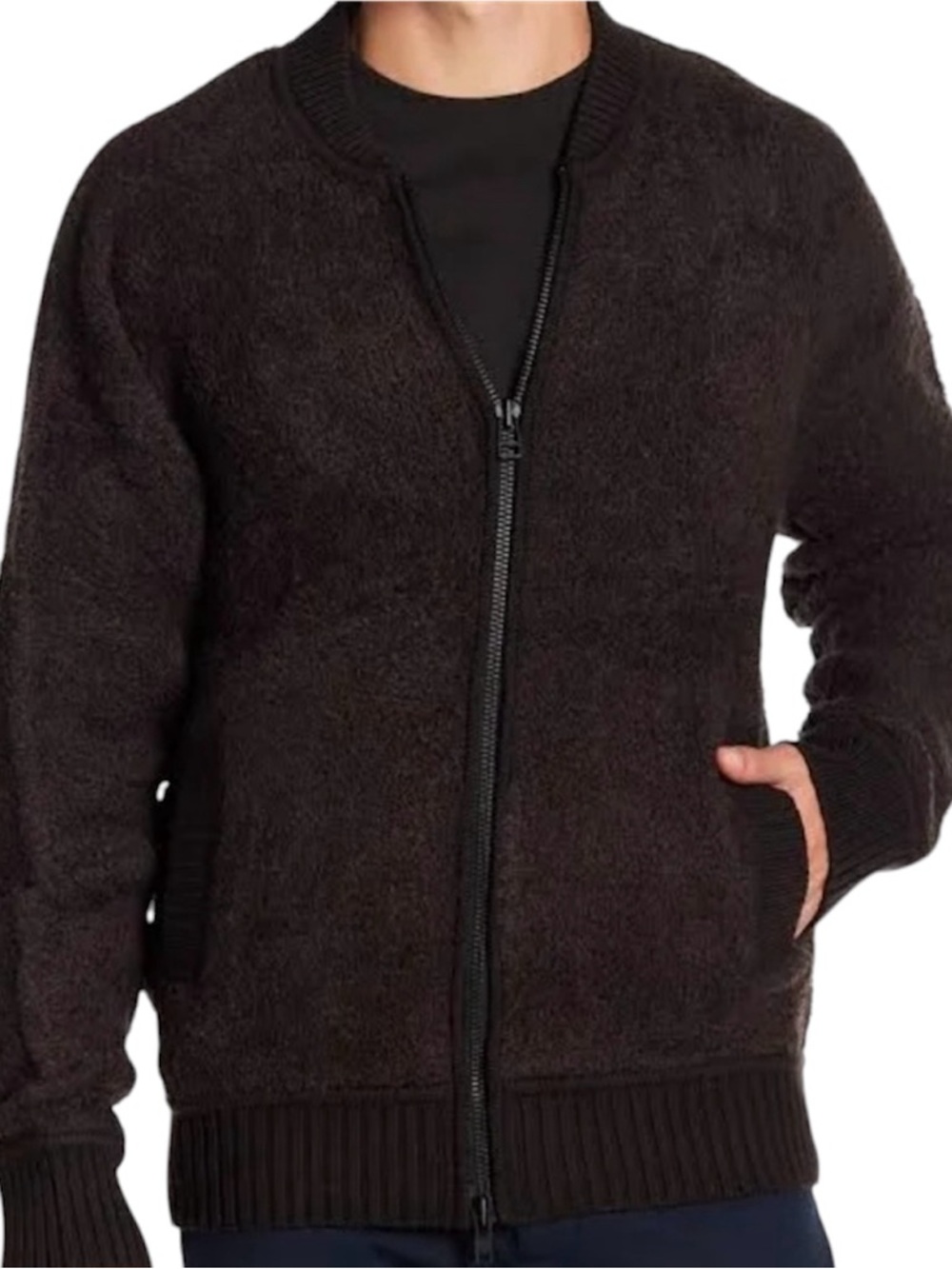 Vince Teddy Bomber Jacket Full Zip Wool Blend Size XL